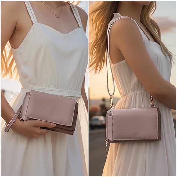 Rfid Wallet Purse Crossbody Cell Phone Bag Trendy Travel Card o_o - Picture 2 of 7